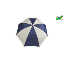 Customized advertising parasolpongee fabric white and blue  automatic straight umbrella for market